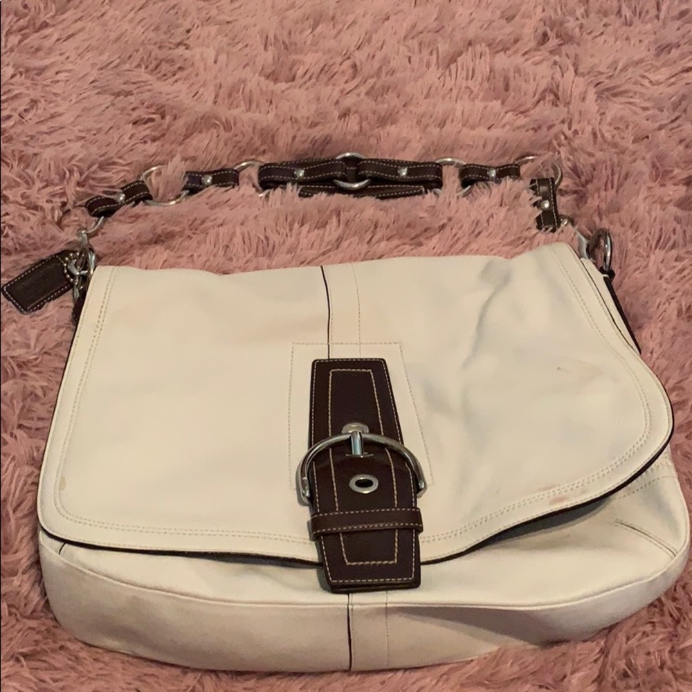 Off white/brown coach purse - Large (fits laptop)